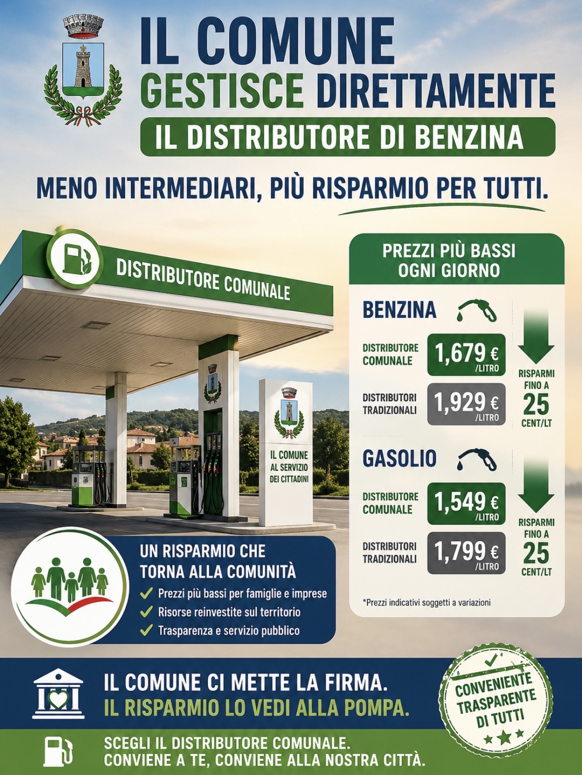 LA BENZINA DEL SINDACO: IL CARBURANTE AL PREZZO DI COSTO